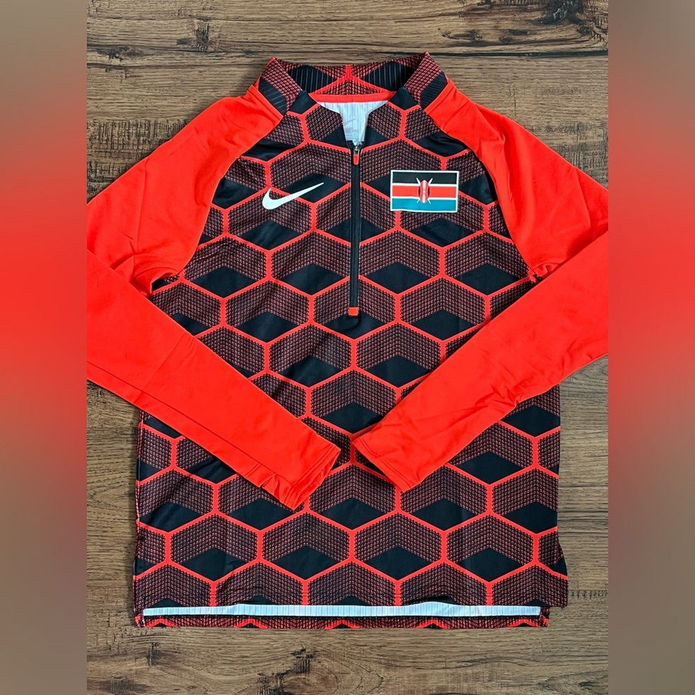 Nike Pro Elite Team Kenya Track Half Zip Pullover Made In USA size wmns S